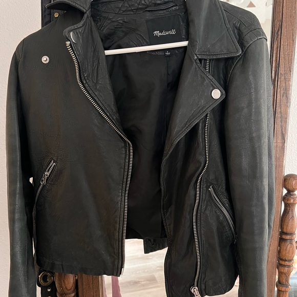 Madewell The Washed Leather Motorcycle Jacket S - Picture 2 of 4